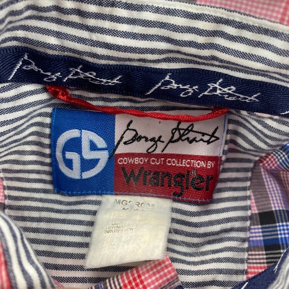 Wrangler Shirt Men Medium M Red Blue Plaid Button Down Cowboy Collection… - Picture 4 of 9